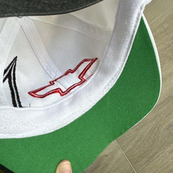 Vintage Chevrolet Shark‎ Tooth Strapback Hat Chevy Baseball Cap 90s White Black - Picture 11 of 12